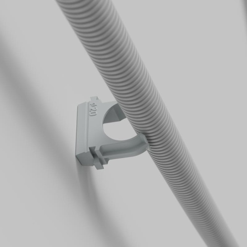 Держатель для труб (клипса) KM-KK-40 d40мм пластик сер. (уп.30шт) КМ LO67228 фото 3