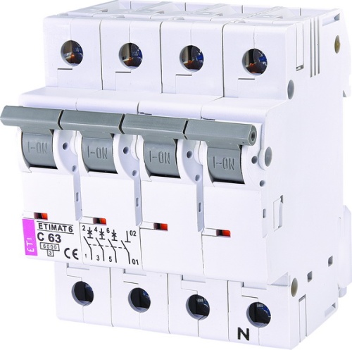 Автоматический выключатель ETIMAT 6 3p+N C 3A (6kA) | код 002146509 | ETI