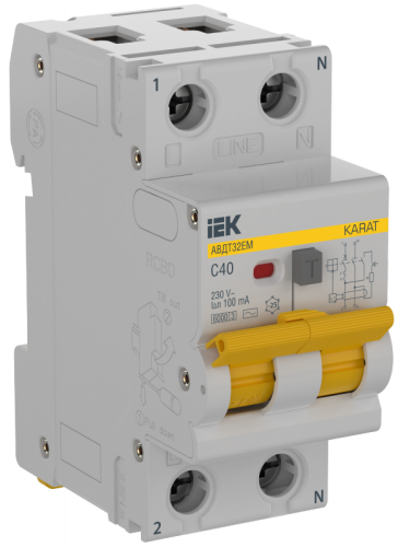 KARAT АВДТ32EM C40 100мА тип AC IEK | код KA-VD14-1-040-C-100-AC | IEK