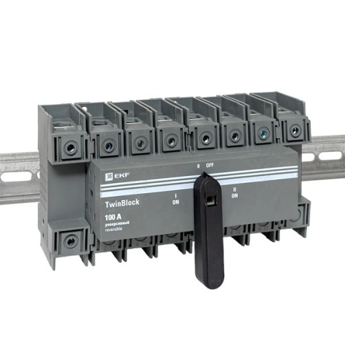 Рубильник 4п 100А реверсивный с рукояткой для прямой установки TwinBlock | код tb-s-100-4p-rev | EKF фото 3