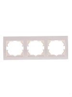 DERIY Рамка 3-ая горизонтальная жемчужно-белая металлик | код 702-3000-148 | Lezard