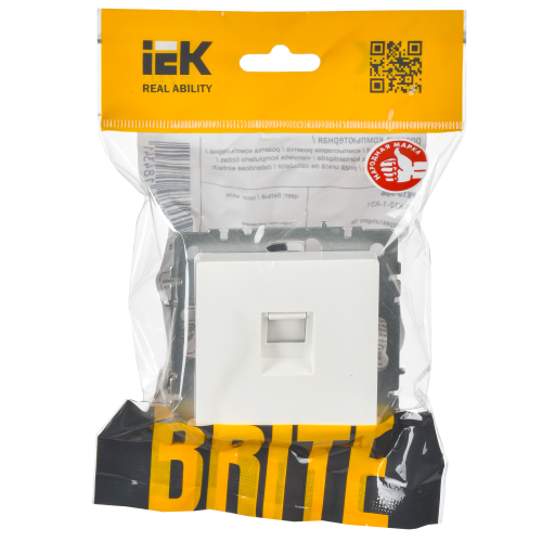 BRITE Розетка компьютерная RJ45 кат.6 РК11-БрБ белый | код BR-K10-2-K01 | IEK фото 3