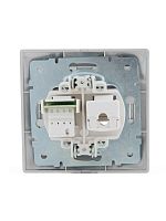 Розетка компьютерная + телеф. СП Мира RJ11 + RJ45 метал. сер. LEZARD 701-1010-143