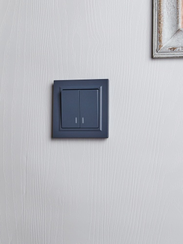 BRITE Выключатель 2-клавишный с индикацией 10А ВС10-2-1-БрМ маренго | код BR-V20-1-10-K35 | IEK фото 3