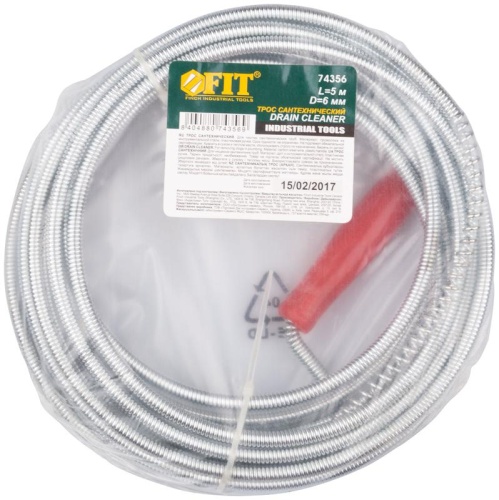 Трос сантехнический для чистки труб 5 м X 6,0 мм | код 74356 | FIT фото 3