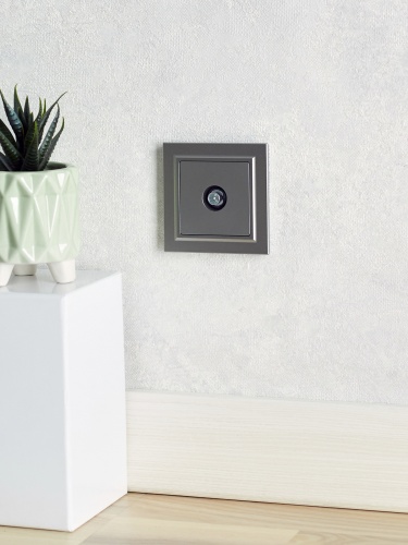 BRITE Розетка TV проходная РТВ10-0-БрС сталь | код BR-A10-P-K46 | IEK фото 4