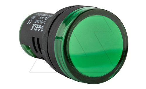 Индикатор светодиодный моноблочный AD116-22DS, зеленый, LED 24VAC/DC, IP65, 22mm | код AD116-22DS/G23 | GQELE