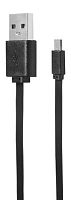 Кабель SunWind USB (m)-micro USB (m) 1м черный плоский | код 1392683 | SUNWIND