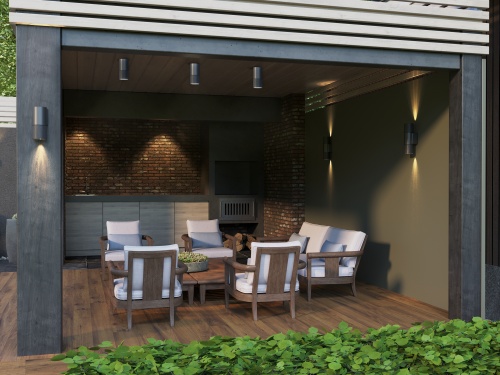 Светильник уличный 5108 настенный 2хGU10 IP65 серый IEK | код LT-UBU0-5108-GU10-2-K03 | IEK фото 3