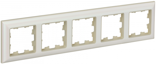 BRITE Рамка 5-мест. РУ-5-Бр беж./жемч. IEK | код BR-M52-12-1-K10 | IEK