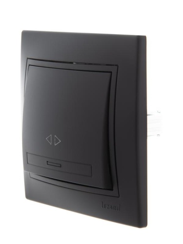 MIRA Выключатель промежуточный чёрный бархат со вставкой (10шт/120шт) | код 701-4242-107 | LEZARD фото 2