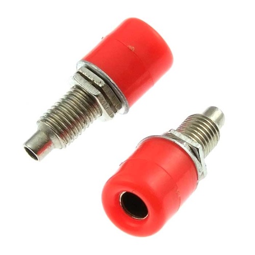 Гнездо RUICHI Z011 4 мм panel jack красный, на панель под пайку | код 106886 | Ruichi