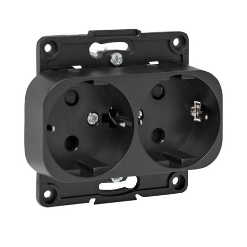 Стокгольм Механизм Розетки 2-местной с/з 16А черный с защ, штор, PROxima | код EYR16-128-20 | EKF фото 2 Стокгольм Механизм Розетки 2-местной с/з 16А черный с защ, штор, PROxima | код EYR16-128-20 | EKF фото 2