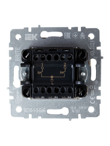 BRITE Выключатель жалюзи 10А ВС10-1-5-БрБ белый | код BR-V15-0-10-K01 | IEK фото 3