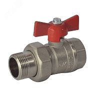 Кран шаровой латунь никель Ду 20 Ру40 ВР/американка полнопроходной бабочка ГАЛЛОП 107170 | код 107-8765 | Галлоп