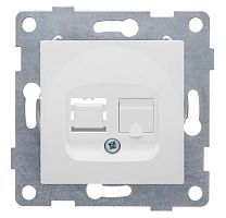 Розетка компьютерная 1-м СП Ugra RJ45 механизм бел. | код С11К1-001 | GUSI