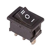 Выключатель клавишный 250В 6А (3с) ON-OFF-ON черн. с нейтралью Mini (RWB-205 SC-768) | Код. 36-2145 | Rexant