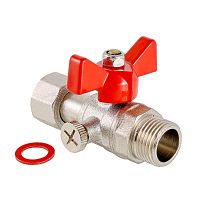 Кран шаровой для подключения манометра, 1/2"нар -1/4"вн. | код. VT.806.N.0402 | VALTEC