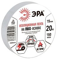 Изолента ПВХ 15ммх20м бел. | Код. C0036546 | ЭРА