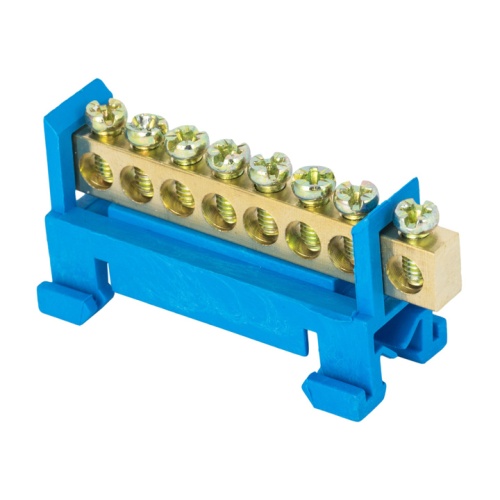 Шина "0" N (6х9мм) 8 отверстий латунь синий изолятор тип "Стойка" на DIN-рейку розничный стикер PROxima | код sn0-63-8-sb-r | EKF Шина "0" N (6х9мм) 8 отверстий латунь синий изолятор тип "Стойка" на DIN-рейку розничный стикер PROxima | код sn0-63-8-sb-r | EKF