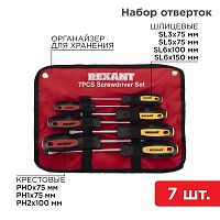 Набор отверток 7 предметов (крестовые и шлицевые) | Код. 12-4703 | Rexant