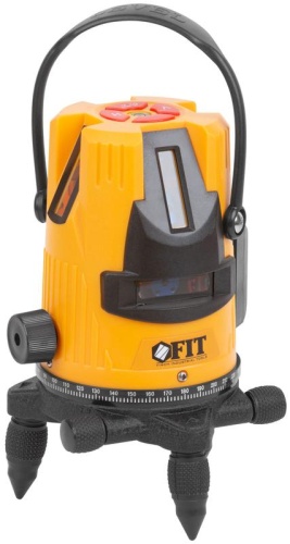 Уровень лазерный самоуспокаивающийся зел. лучи горизонталь+4 вертикали диапазон 20м Li-Ion аккум. 2 уровня яркости тренога алюм. FIT 18637 фото 8