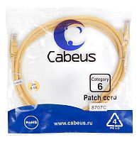 Cabeus PC-UTP-RJ45-Cat.6-2m-YL Патч-корд U/UTP, категория 6, 2xRJ45/8p8c, неэкранированный, желтый, PVC, 2м | код 8707c | Cabeus