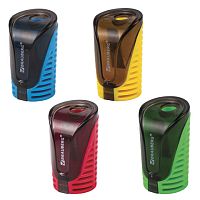 Точилка BRAUBERG Cell с контейнером, пластиковая, овальная, цвет корпуса ассорти, 226944 | код 226944 | BRAUBERG