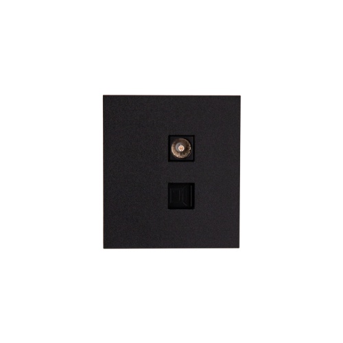 Розетка STRONG компьютерная RJ45 кат6 + TV с/у антрацит KRANZ | код KR-78-0722-5 | KRANZ