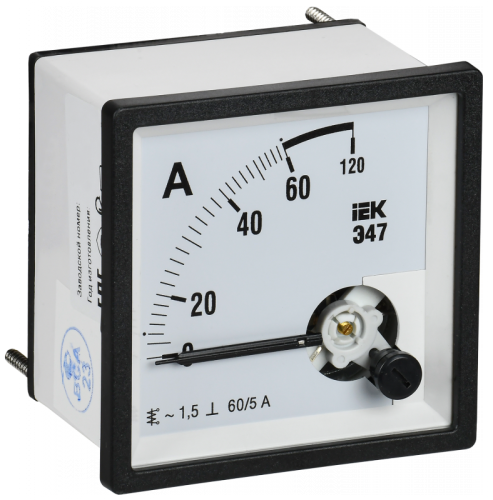 Амперметр Э47 60/5А кл. точн. 1,5 72х72мм IEK | код IPA10-6-0060-E | IEK