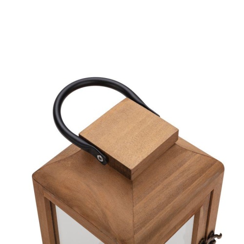 Фонарь декоративный 15х15х38см тепл. бел. со свечкой корпус из дерева корич. Neon-Night 513-074 фото 2 Фонарь декоративный 15х15х38см тепл. бел. со свечкой корпус из дерева корич. Neon-Night 513-074 фото 2