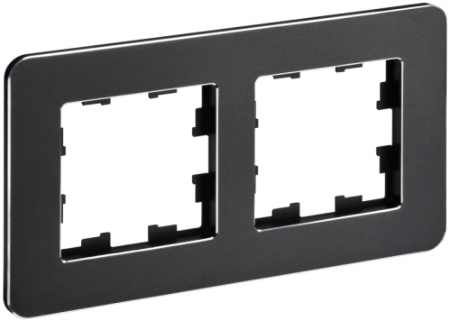 BRITE Рамка 2-мест. РУ-2-1-Бр металл черн. RE IEK | код BR-M22-M-01-K02 | IEK