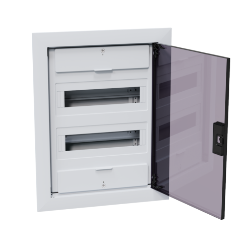 Щит распределительный встраиваемый с пласт. черной прозрачной дверцей на 24 модуля, OptiBox Pro 24-VKR-IP40 | код 379800 | КЭАЗ фото 4 Щит распределительный встраиваемый с пласт. черной прозрачной дверцей на 24 модуля, OptiBox Pro 24-VKR-IP40 | код 379800 | КЭАЗ фото 4