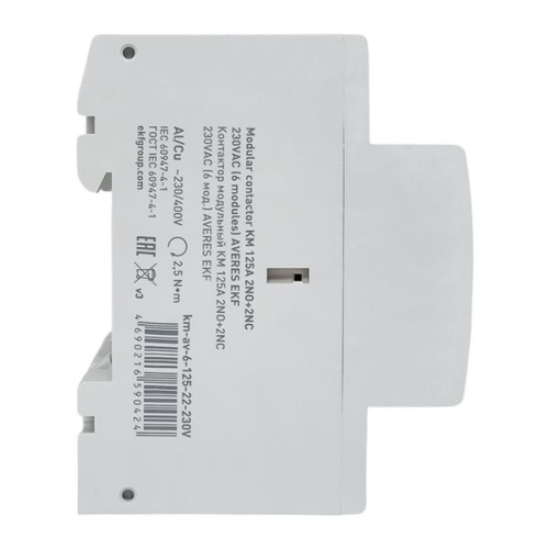 Контактор модульный КМ 125А 2NO+2NC 230VAC (6 мод.) AVERES EKF | код km-av-6-125-22-230V | EKF фото 5