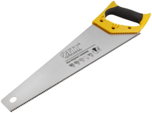 Ножовка по дереву, мелкий каленый зуб 13 ТPI, 3D заточка, пласт.прорезиненная ручка, Профи 400 мм | код 40474 | FIT фото 2 Ножовка по дереву, мелкий каленый зуб 13 ТPI, 3D заточка, пласт.прорезиненная ручка, Профи 400 мм | код 40474 | FIT фото 2