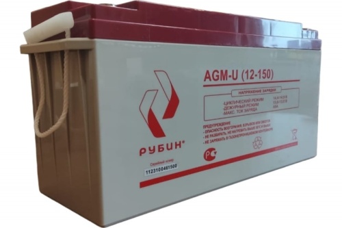 Аккумуляторная батарея Рубин 12V 150Ah AGM (42kg) | код РЭ-АКБ12150 | РУБИН