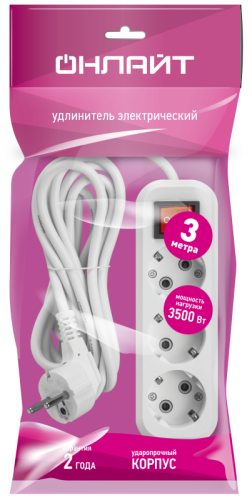 Удлинитель 3х3м с заземл. 16А IP20 90523 OPE-S-03-300-ЕSC-3х1 ОНЛАЙТ 90523 фото 4 Удлинитель 3х3м с заземл. 16А IP20 90523 OPE-S-03-300-ЕSC-3х1 ОНЛАЙТ 90523 фото 4