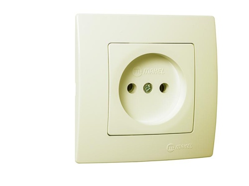Lillium Natural Kare Розетка с/у без з/к кремовая. 250В 16А | код 32010022 | Makel