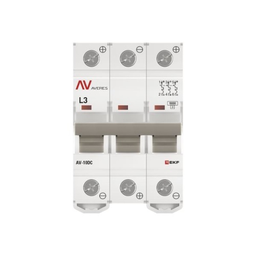 Выключатель автоматический AV-10 DC 3P 3A (L) 10kA EKF AVERES | код mcb10-DC-3-03L-av | EKF фото 5