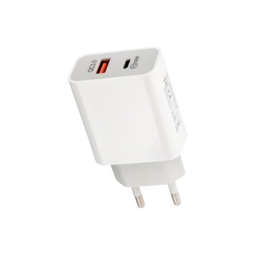 Сетевое зарядное устройство REXANT USB-A+USB-C адаптер, 18W белое | код 18-2216 | REXANT