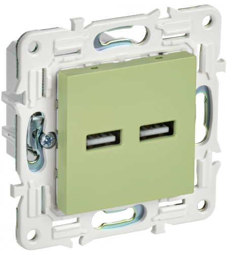 SKANDY Роз. USB A+A 3,1А SK-R15M мятн. IEK | код SK-U21-D31-K06 | IEK