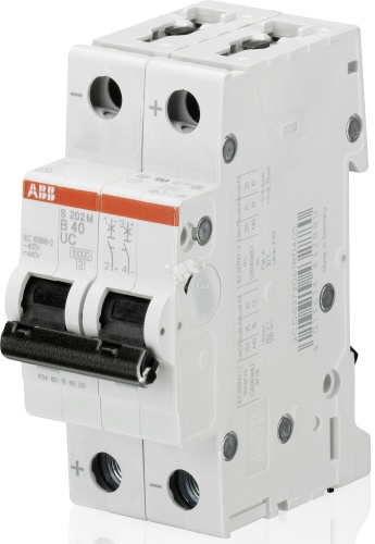Выключатель автоматический двухполюсный 202M Z2UC | код S202M Z2UC | ABB