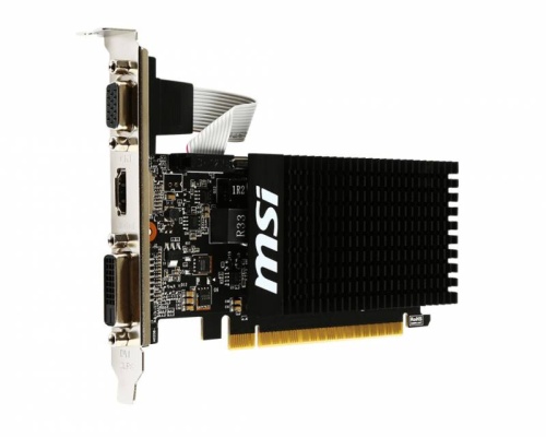 Видеокарта MSI PCI-E GT 710 2GD3H LP NVIDIA GeForce GT 710 2Gb 64bit DDR3 954/1600 DVIx1 HDMIx1 CRTx1 HDCP Ret low profile | код 353608 | MSI