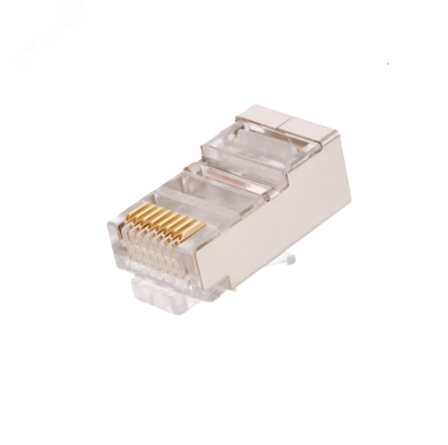 Коннектор RJ45/8P8C, Кат.5e, 3мкд, универсал, под 0,47-0,51мм, экран., 100шт. | код EC-UP8P8C-SD-003-TR-100 | NETLAN
