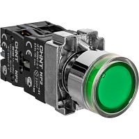 Кнопка управления NP2-BW3365 1НО+1НЗ зеленая AC/DC230В(LED) IP40 (R)(CHINT) | код 574365 | CHINT