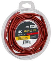 Трубка термоусадочная ТТУ нг-LS 4/2 красн. (уп.2м) | код UDR12-004-002-002-K04-T | IEK