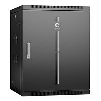 Cabeus SH-05F-15U60/60m-R-BK Шкаф телекоммуникационный настенный 19 15U 600x600x769mm (ШхГхВ) дверь металл, цвет черный (RAL 9004) | код 10746c | Cabeus
