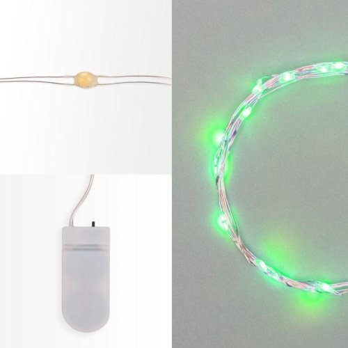 Гирлянда "Роса" 2м 20LED зел. прозр. провод 2Вт 4.5В IP20 | код 303-008 | Neon-Night