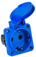 MAGNUM Розетка панельная SCHUKO РП11-3 с крышкой IP44 синий | код PSN71-016-3-2-44-K07 | IEK