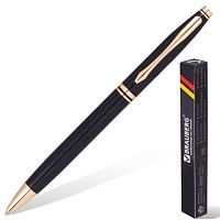 Ручка бизнес-класса шариковая BRAUBERG De Luxe Black, корпус черный, узел 1 мм, линия письма 0,7 мм, синяя, 141411 | код 141411 | BRAUBERG